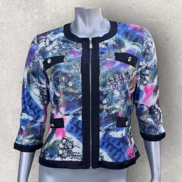 Michael Simon Sequin Jacket Zip Front - Picture 7 of 7